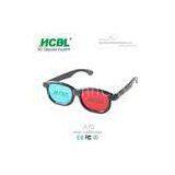 Black ABS frame Anaglyph 3D Glasses Red Blue For TV  / Cyan 3D Glasses