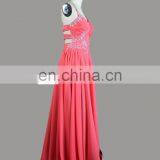 Stunning Sweetheart Neckline Halter Beaded Slit Skirt Chiffon Design Your Own Long Prom Dress thumbnail-3