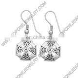 Blossom Snowflake Stainless Steel Celtic Dangling Earring thumbnail-2