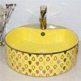 Made in China Bathroom Countertop Ceramic Round Color Luxury Basin Sink for Sales