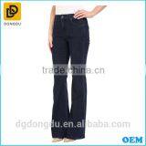 OEM Service Classical 100% Cotton Denim Jeans Trousers Lady Bell-bottoms Pants thumbnail-3