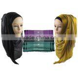 S449 Lovely Design Long Muslim Scarf Slub Cotton Muslim Scarf thumbnail-1
