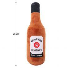 Wholesale Custom Eco Friendly Iq Training Plush Stuffed Whisky Bottle Shaped Squeaky Interactive Pet Toys Dog Chew Toys thumbnail-4