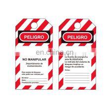 Теги предупреждения о блокировке и маркировке безопасности ПВХ для промышленного оборудования, заблокированного от использования