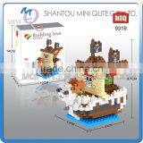 Mini Qute HIQ Anime One Piece Thousand Sunny Going Merry Pirate Ship Plastic Building Cartoon Model Educational Toy NO.9319