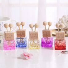 Hot Selling Square Shape 10ml Empty Colored Car Perfume Diffuser Bottle With Clip thumbnail-3