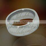 Classic Men Engraved Lord White Tungsten Ring thumbnail-1