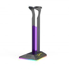 Factory OEM/ODM Headphone Holder Changing Dual USB Ports Headphone Holder RGB Gaming Headset Stand Gamers PC Accessories