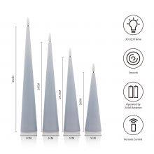 Real Wax 20 24.5 29 33 Cm Conical Shape 3D Wick Cone Candles Led Remote Control Battery Led Candle thumbnail-3