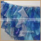 TC012H Factory Hig High Quality Custom Organza Table Skirt thumbnail-3
