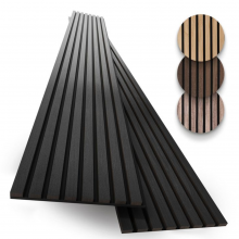 3D Wood and MDF Fluted Black Oak Modern Eco-Friendly Acoustic Slat Wall Panel for Living Room & Bedroom thumbnail-4