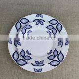 10.5 Inch Broadside Round Shape Porcelain White Glazed Blue Lotus Flower Decrated Inexpensive Hebei Factory 20PCS Ceramic Dinner thumbnail-6