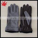 Winter Lamb Leather and Woolen Knitted Gloves thumbnail-1