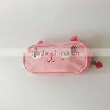 Osini Profeesinal Custom 3D Animal Embossed Pencil Case Cute Cat Pinl Color Penil Bag thumbnail-3