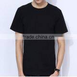 Black cotton man round neck t-shirt