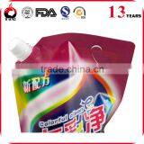 2L Flexible Printed Plastic Detergent Spouted Pouch With Bottom Gusset , Handle thumbnail-3