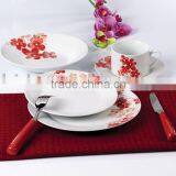(SDR-1005)20pcs Round Shape Porcelain Plates Dishes Set for Daily Use