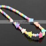 Fashion Children Jewelry Cute Rainbow Color Acrylic Star Bead Necklace thumbnail-1