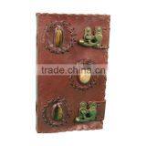 Triple Precious Stone With Two C Lock Side Stitching Leather Journal Handmade Blank Diary thumbnail-1