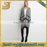 Women Stripe Open Front Sweater thumbnail-1