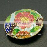 Handmade Cloisonne Beads, Without Filigree, Flat Round, Multicolor, About 33x9mm, Hole: 1.5mm(CLB-A001-8) thumbnail-1