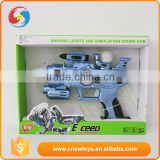 Plastic educational toys for children electric shooting gun with sound and light