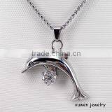 High Quality Dolphine Shape Zircon Stainless Steel Pet Urn
