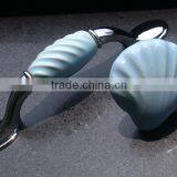 Porcelain Ocean Blue Shell Cartoon Cabinet Handle