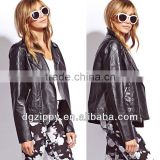 Street-chic moto leather jacket for women