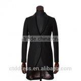 2015 New Style 100% Cashmere Grey Check Tailor Made Coat Women