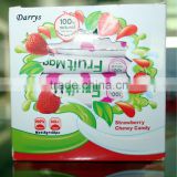 Fruit milk candy, strawberry milk soft candy stick packed in gift box