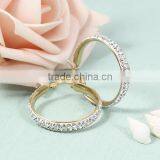 2016 Latest 18k Gold Plated Stainless Steel Cubic Zirconia Diamonds Hoop Earrings thumbnail-6