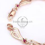 18KGP Rose Gold Plated Purple Crystal Rhinestone Austria Crystal Elements Women Bangle Bracelet Fashion Jewelry B004 thumbnail-3