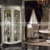 Rome Style Corner Vitrine Two Doors Display Cabinet, Fine Carved Corbel Decorated Dining Room Wine Display Cabinet thumbnail-2