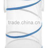 Vivinature Collapsible Hamper, White With Blue Trim thumbnail-4