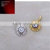 P36 Cameo 14mm Gold Plated Jewelry 925 Sterling Silver Pendant thumbnail-1