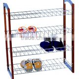 H1316 4-Tier shoe rack with wood side