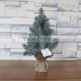 White Flocked Mini Burlap Pine Tree thumbnail-1