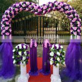 Decorative artificial plastic wedding flower arch for outdoor
