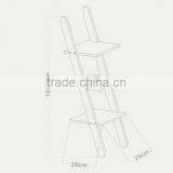 Hot Sale Wood Corner Storage Shelf 3 Tier Wood Leaning Ladder Book / Magazine Shelf thumbnail-6