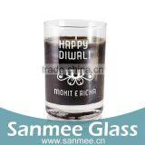 Round Gift Set Clear Flower Decal Glass Candle Holder thumbnail-1