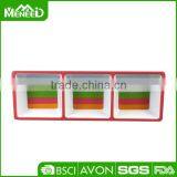 Party Wedding Certerpieces Rectangle Melamine Plate With 3 Partitions thumbnail-1