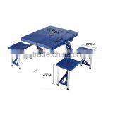 High Quality ABS Folding Table Set Portable Outdoor Camp Suitcase Picnic Table 4 Seats Blue thumbnail-1