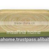 Rectangle Colored Lacquer Bamboo Tray thumbnail-1