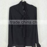 2016 New Design Stylish Girls Chiffon Black Blouse thumbnail-2