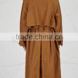 Wholesale Ladies Apparel Simple Design Caremel Faux Suede Trench Coat(DQE0353C) thumbnail-2