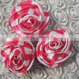 Cute Hand Made Satin Flower Print Fabric thumbnail-1