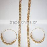 Crystal Necklace String Hoop Earrings Set thumbnail-2