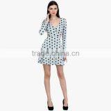 Grey Colored Printed Dress Latest High Waist Dress Patterns thumbnail-1
