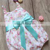 Wholesale Summer 0-24M Baby Clothes Toddler Plain Sleeveless Jumpsuit Baby Lace Linen Romper thumbnail-4